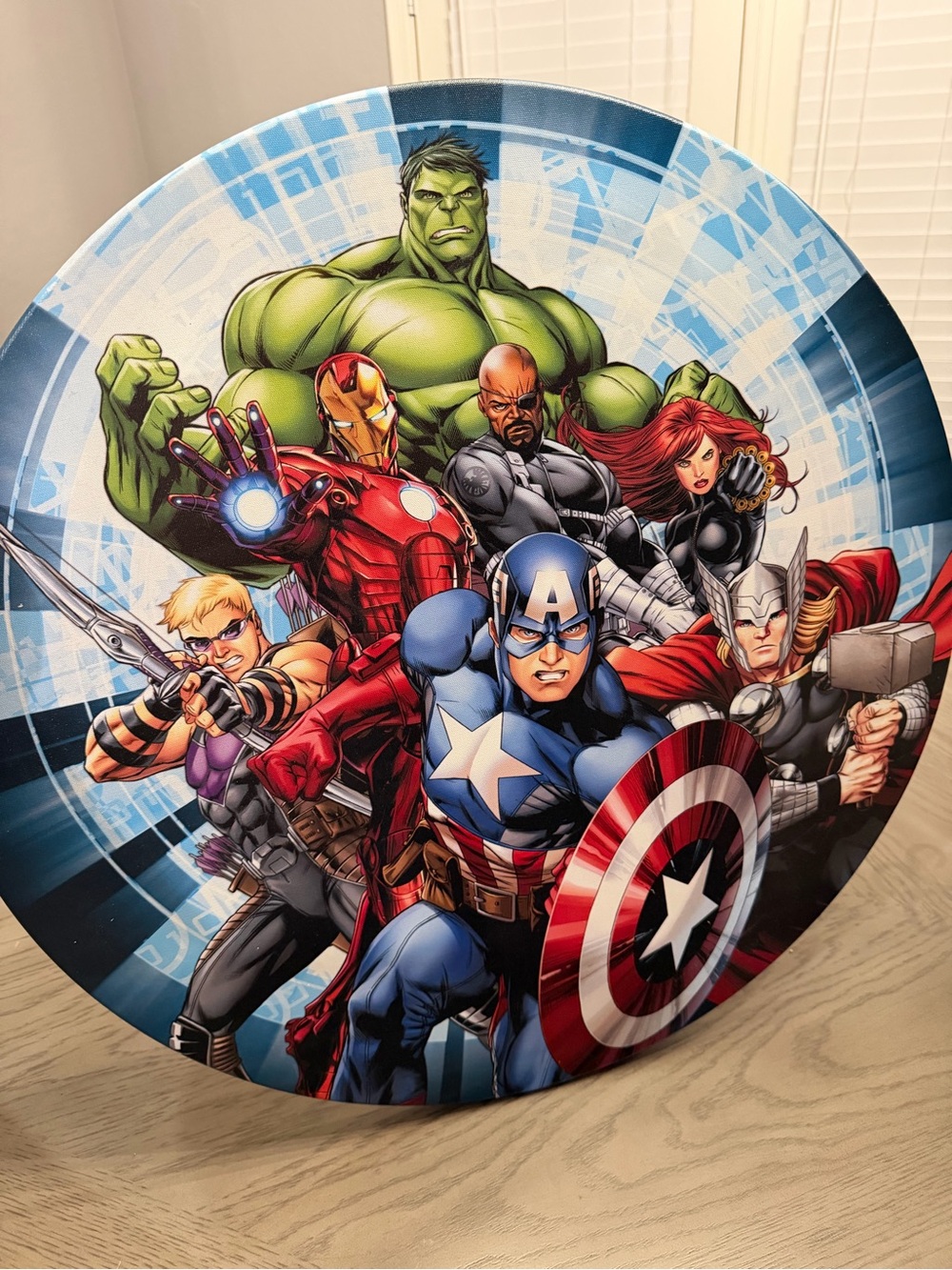 Avengers Round Decorative Wall Art - Captain America, Iron Man, Hulk